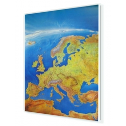 Europa Fizyczna, Panorama 110x150cm. Mapa w ramie aluminiowej.