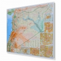 Syria i Liban drogowo-fizyczna 105x90cm. Mapa w ramie aluminiowej.