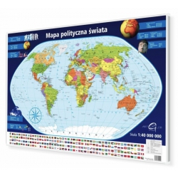 Świat Polityczny 98x70cm. Mapa magnetyczna.
