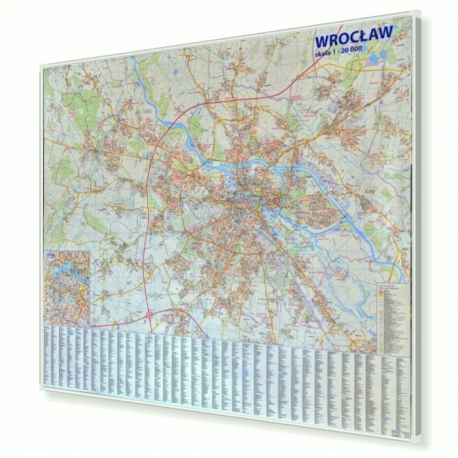 Wrocław - plan miasta 140x120cm. Mapa magnetyczna.