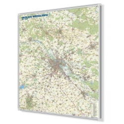 Wrocław/Okolice Wrocławia 125x150cm. Mapa magnetyczna.