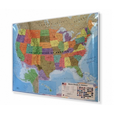 Stany Zjednoczone/USA Polityczna 126x102cm. Mapa do wpinania.
