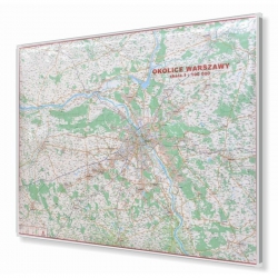 Warszawa i Okolice 120x93cm. Mapa do wpinania.