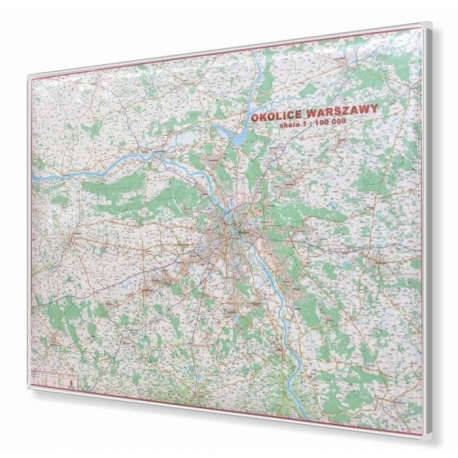 Warszawa i Okolice 124x96cm. Mapa do wpinania.