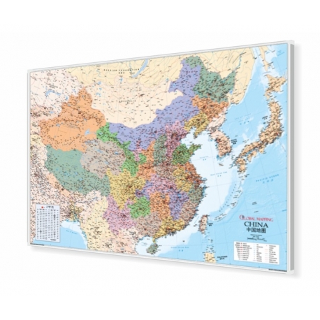 Chiny administracyjno-drogowa 134x95cm. Mapa do wpinania.