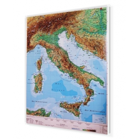 Włochy Fizyczna 120x150cm. Mapa do wpinania.