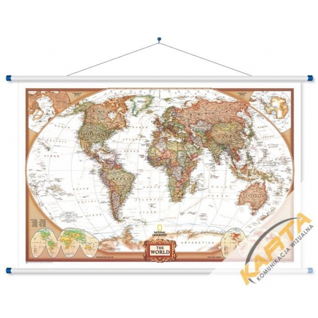 M-DR Świat Polityczny eksk. 1:36 mln. NG Mapa ścienna 123x78cm