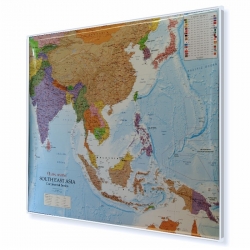 Azja Południowo-Wschodnia polityczna 120x95 cm. Mapa w ramie aluminiowej.
