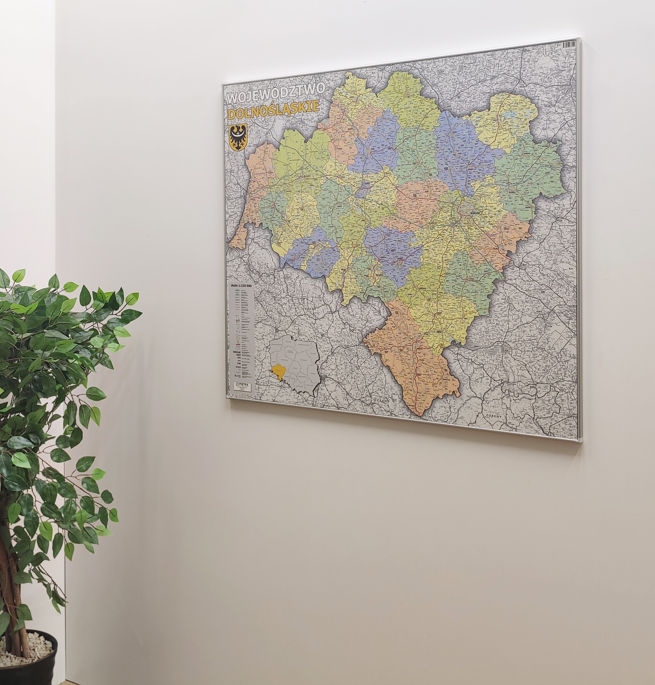 Mapa Województwa Dolnośląskiego administracyjno-drogowa. Piętka Mapa Województwa Dolnośląskiego administracyjno-drogowa. Piętka